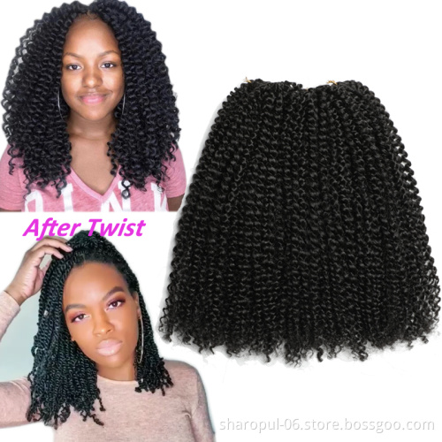 Sharopul Kinky Curly Crochet Braiding Hair 12inch Marley Bob muti hairstyle Synthetic Passion Twist Hair